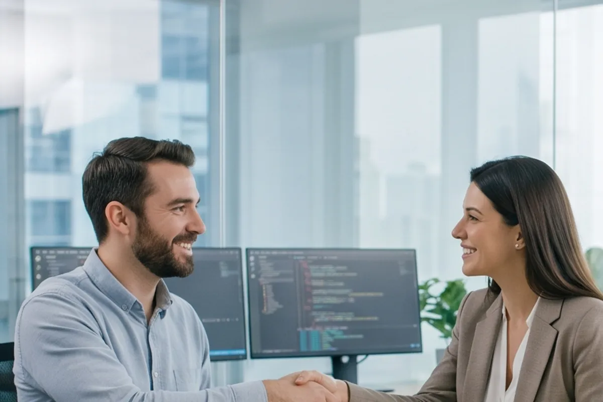 Reunión de consultoría con un cliente para planificar su nueva página web